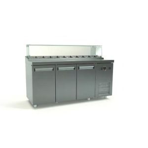 INOX DOBROS ΕΠΑΓΓΕΛΜΑΤΙΚΟ ΨΥΓΕΙΟ ΣΑΛΑΤΩΝ ΜΕ 3 ΠΟΡΤΕΣ ΜΕ 1 ΣΕΙΡΑ ΛΕΚΑΝΑΚΙΑ 1/4 ΜΕ ΜΟΤΕΡ ΔΕΞΙΑ