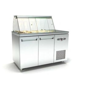 INOX DOBROS ΕΠΑΓΓΕΛΜΑΤΙΚΟ ΨΥΓΕΙΟ ΣΑΛΑΤΩΝ  ΜΕ 2 ΠΟΡΤΕΣ ΜΕ 1 ΣΕΙΡΑ ΛΕΚΑΝΑΚΙΑ 1/4 ΜΕ ΜΟΤΕΡ ΔΕΞΙΑ 