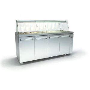 INOX DOBROS ΕΠΑΓΓΕΛΜΑΤΙΚΟ ΨΥΓΕΙΟ ΣΑΛΑΤΩΝ ΜΕ 4 ΠΟΡΤΕΣ ΜΕ 1 ΣΕΙΡΑ ΛΕΚΑΝΑΚΙΑ 1/4 ΧΩΡΙΣ ΜΗΧΑΝΗΜΑ