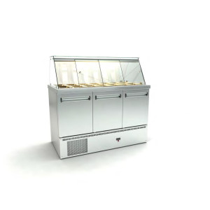 INOX DOBROS ΕΠΑΓΓΕΛΜΑΤΙΚΟ ΨΥΓΕΙΟ ΣΑΛΑΤΩΝ ΜΕ 3 ΠΟΡΤΕΣ ΜΕ 1 ΣΕΙΡΑ ΛΕΚΑΝΑΚΙΑ 1/4 ΜΕ ΜΟΤΕΡ ΚΑΤΩ