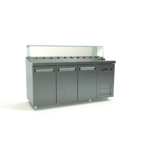 INOX DOBROS ΕΠΑΓΓΕΛΜΑΤΙΚΟ ΨΥΓΕΙΟ ΣΑΛΑΤΩΝ ΜΕ 2 ΠΟΡΤΕΣ ΜΕ 1 ΣΕΙΡΑ ΛΕΚΑΝΑΚΙΑ 1/4 ΜΕ ΜΟΤΕΡ ΔΕΞΙΑ